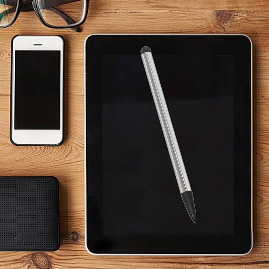 スタイラスペン スタイラスタッチペン 容量性タッチスクリーン ブラック 静電容量式 タッチパネル 2in1スタイラス タッチペン(2本) 鉛筆形